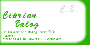 ciprian balog business card